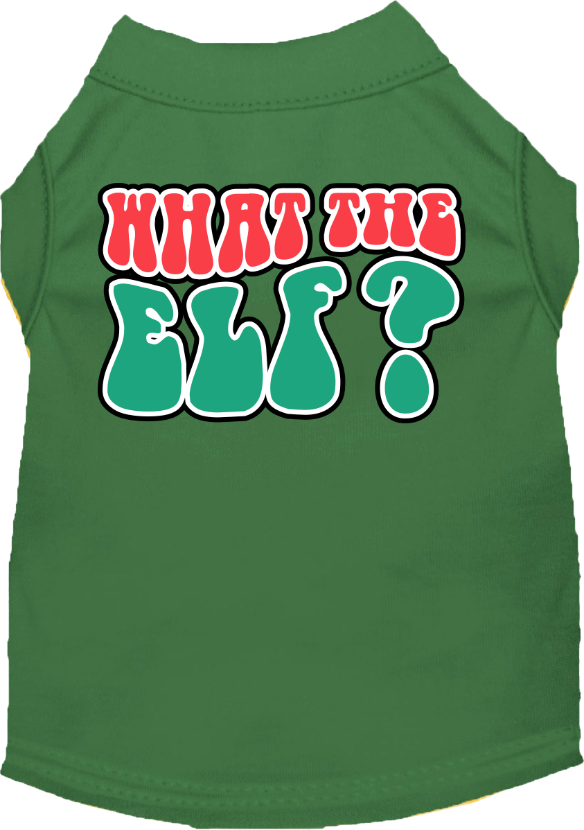 What the Elf Screen Print Dog Shirt Green Size XL